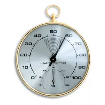 TFA Dostmann 45.2007 Analog Round Thermometer Hygrometer, White/Silver, 10 cm Diameter
