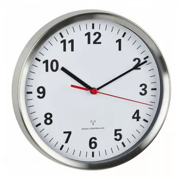 TFA Dostmann 60.3529.02 Radio-Controlled Wall Clock 220 mm Aluminium Silent Sweep