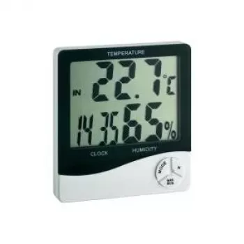 TFA Dostmann WS 5031 thermo-higrométer órával, fekete/fehér 30-5031