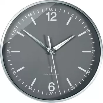 TFA Dostmann 60.3503 rádióvezérlésű alumínium falióra, fekete