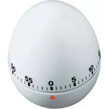 TFA DOSTMANN tojás konyhai időzítő, mechanikus, fehér, 60 perc, harangos riasztás, 60 x 74 mm 38.1002