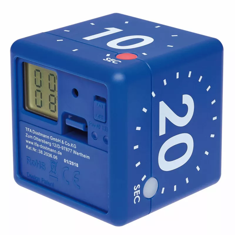 TFA Dostmann Timer CUBE digitális kocka időzítő, kék 38.2036.06