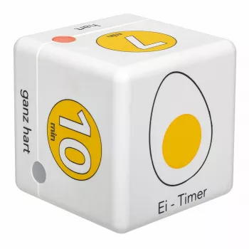TFA Dostmann Cube Timer digitális tojásidőzítő, fehér/sárga (38.2041.07)