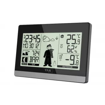 TFA Dostmann Weather Boy rádiós időjárás-állomás, fekete 35.010832