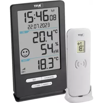 TFA Dostmann XENA HOME vezeték nélküli digitális hőmérő antracit 30.3074.10