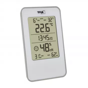 TFA Dostmann 30.5057.02 digitális thermo-higrométer beltéri fehér