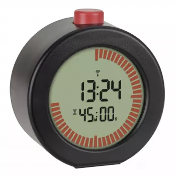 TFA Dostmann 60.2569.01 rádiós ébresztőóra, nagy kijelző, időzítő, fekete/piros