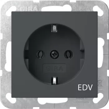 Gira System 55 Schuko aljzat EDV felirattal, 16 A, tisztafehér fényes 445828