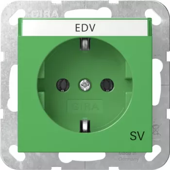 Gira 4457107 Schuko aljzat billenőfedéllel, fokozott érintésvédelem, System 55, zöld