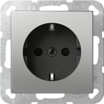 Gira System 55 Schuko aljzat, nemesacél, 1-es, süllyesztett, 16 A 4453600