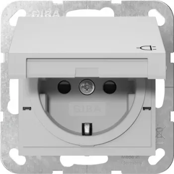 Gira System 55 SCHUKO dugaszolóaljzat lehajtható fedéllel, szürke 4414015