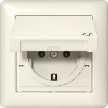Gira 415701 SCHUKO csatlakozóaljzat billenőfedéllel, IP44, tisztafehér