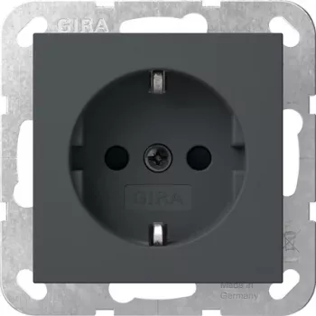 GIRA 418328 SCHUKO csatlakozóaljzat zárral, System 55, antracit