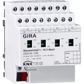 GIRA vezérlőegység 222400 1-10V 4-csatornás manuális KNX (222400)