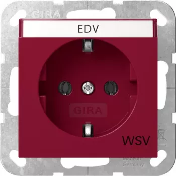 Gira 4457108 SCHUKO dugalj billenőfedéllel, System 55, tisztafehér fényes