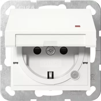 Gira System 55 SCHUKO csatlakozóaljzat kontroll-LED-del, tisztafehér 455227