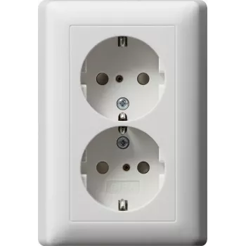 Gira System 55 SCHUKO csatlakozóaljzat CEE 7/3, 16 A, 250 V, tisztafehér fényes, billenőfedél 078327