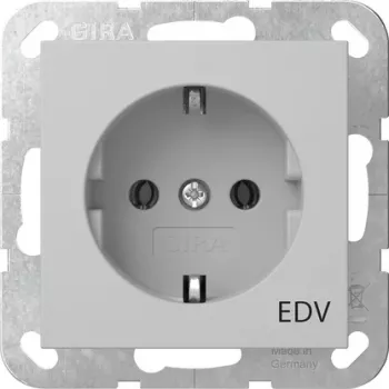 Gira 4458015 SCHUKO aljzat informatikai rendszer felirattal, tisztafehér fényes