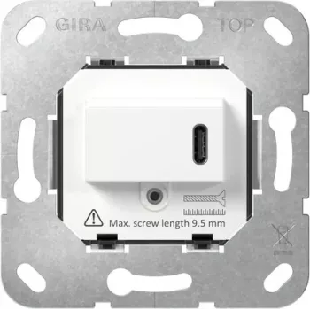 Gira SCHUKO aljzatbetét USB Type-C PD-vel, 16 A, 250 V, süllyesztett, fekete 236200