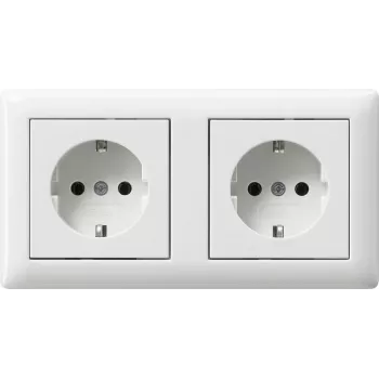 Gira 479303 SCHUKO-aljzat, 2-es, bekötött, kerettel