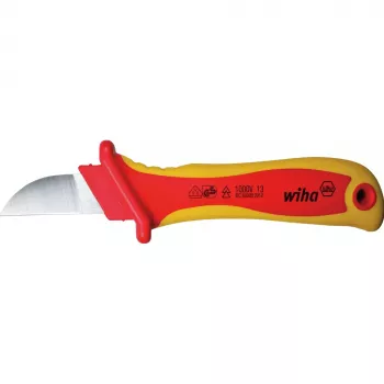 Wiha kábelkés 200 mm horogpengével, szigetelt 1000V AC, ergonomikus többkomponensű markolat, SB buborékcsomagolás 38798