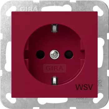 Gira 4453108 Schuko-aljzat fokozott érintésvédelemmel, piros