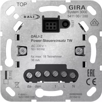 Gira System 3000 DALI-2 teljesítményvezérlő betét Tunable White-hoz 541100