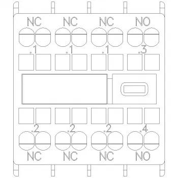 Siemens SIRIUS segédérintkező-blokk 1NO+3NC, előlapi szerelés, csavaros kapcsok, 3RH2911-2HA13