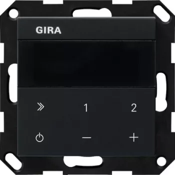 GIRA 2320005 UP Radio IP System 55 süllyesztett internetrádió DAB+ és UKW, Bluetooth, WLAN, multiroom, matt fekete