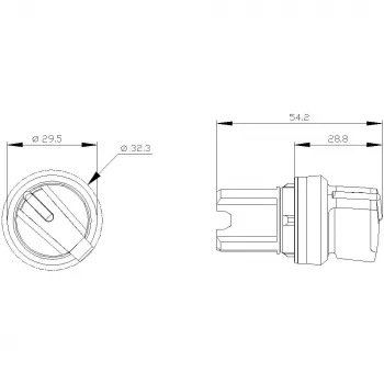 Siemens SIRIUS ACT választókapcsoló front elem, műanyag, zöld, 22 mm, 2 állású, O-I, reteszelő 3SU1002-2BF40-0AA0