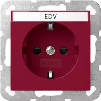 Gira SCHUKO dugalj fokozott érintésvédelemmel, System 55, piros 4462108