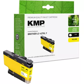 KMP kompatibilis tintapatron Brother LC427XLY sárga extra nagy kapacitás (1551,4009)