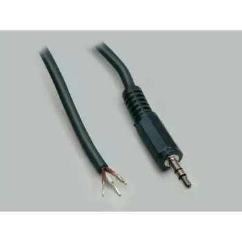 BKL Electronic 1101052 3,5 mm sztereó jack dugó, 3 pólusú, fém, forrasztós csatlakozás, 1 db