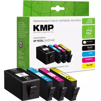 KMP kompatibilis tintapatron 4 darabos csomag fekete/cián/bíbor/sárga HP 903XL (3HZ51AE) nyomtatóhoz 1756,4005