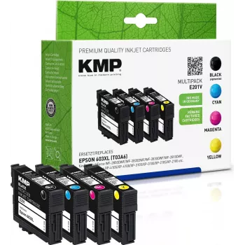 KMP MULTIPACK E201V - 4 darabos csomag - fekete, sárga, cián, bíbor - kompatibilis - tintapatron (Epson 603XL alternatíva) (1650,4005)