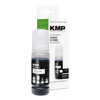 KMP PRINTTECHNIK kompatibilis utántöltő tintapalack Canon GI-55BK (6292C001), fekete, 70 ml 1587,0001
