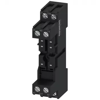 Siemens LZS:RT78725 relé foglalat 15 mm SIRIUS RT sorozatú relékhez, csavaros csatlakozó, DIN-sínre szerelhető, fekete