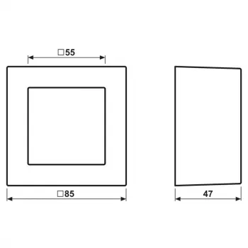 JUNG A 5581 BF A SWM fali fedél 1-es, A CUBE, lakkozott hőre lágyuló műanyag, grafitfekete matt