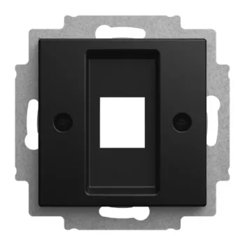 BUSCH-JAEGER központi fedőlap Modular Jack 1-es tartógyűrűvel, fekete matt 2CKA001753A0248