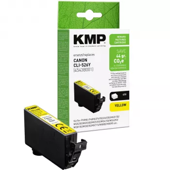 KMP kompatibilis sárga tintapatron Canon CLI-526 Y-hoz (1513, 4009)