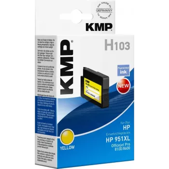 KMP H103 sárga kompatibilis tintapatron 30 ml (HP 951XL helyett) HP Officejet Pro 251dw, 276dw, 8100, 8600, 8610, 8620, 8630 nyomtatókhoz 1723,4009