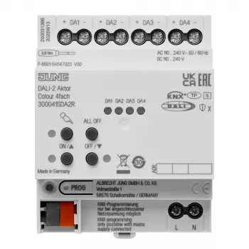 JUNG KNX DALI-2 aktor szín 4-es, DIN sínre, 4 TE, Secure (300041SDA2R)
