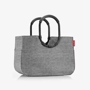 reisenthel loopshopper L bevásárlókosár, Twist Silver, 25 L, alumíniumváz, poliészter OR7052