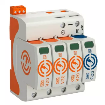 OBO BETTERMANN SurgeController V20 V20-3+NPE+FS-280 3 pólusú NPE+FS 280V Type 2 SPD 5095333