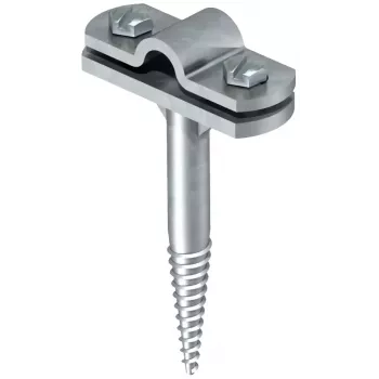 OBO Bettermann Conductor Holder 176 A 65 for 8-10 mm Round Conductors, Hot-Dip Galvanized Steel with Die-Cast Zinc Base