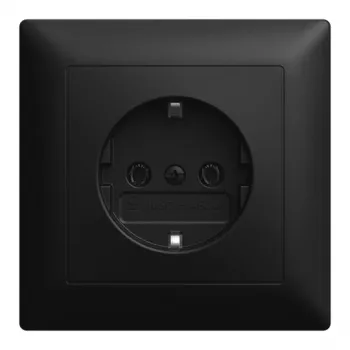 Busch-Jaeger BJ 20 EUJR-915 SCHUKO süllyesztett aljzat, teli lap, feszítőkarom nélkül, matt fekete 2CKA002011A6346
