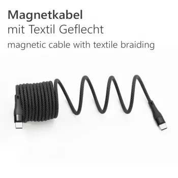 MAXTRACK C532-1L USB 2.0 spirálkábel, USB-A – USB-C, 1 m, fekete, aranyozott érintkezők