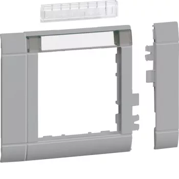HAGER GR0802ALAN Modular Frame Cover, ZS 55, 80x80 mm, Light Grey, Halogen-Free