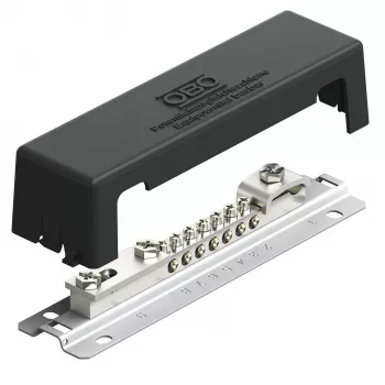 OBO BETTERMANN 1809 AM potenciálkiegyenlítő sín fémtalppal, 10 pólusú, szürke 5015105