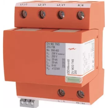 DEHN DV M2 TNS 255 FM kombinált levezető 1+2+3. típus, 4 pólusú, TN-S, 255 V 956405